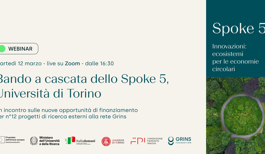 Bandi Grins Spoke 5 per gli organismi di ricerca – Webinar 12 marzo