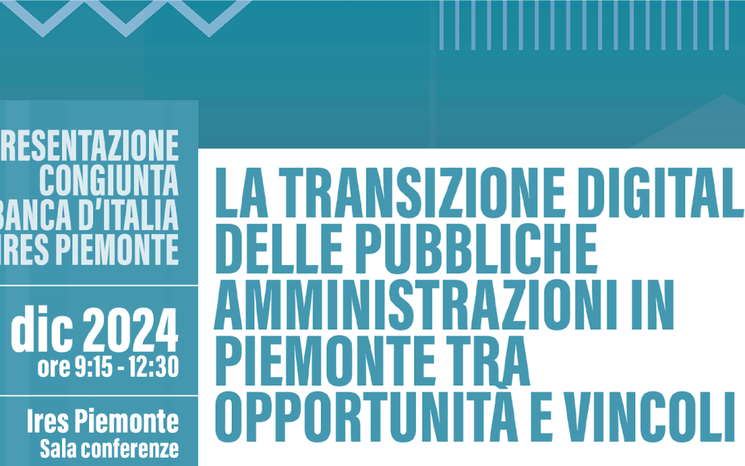 La transizione digitale nelle Pubbliche Amministrazioni in Piemonte – 3 dicembre