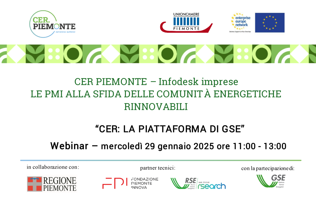 CER: la piattaforma di GSE – seminario online il 29 gennaio
