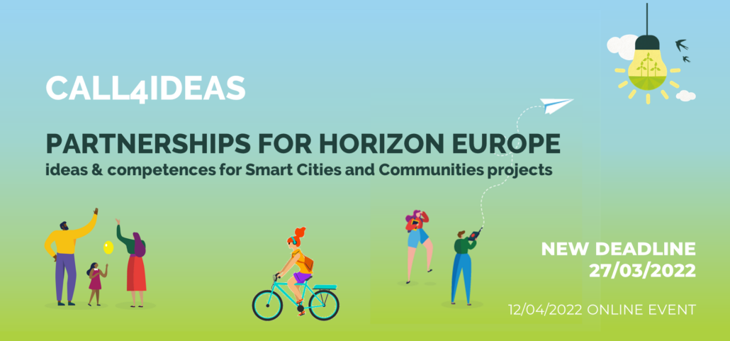 Partnerships for Horizon Europe – Call4ideas entro 27 marzo