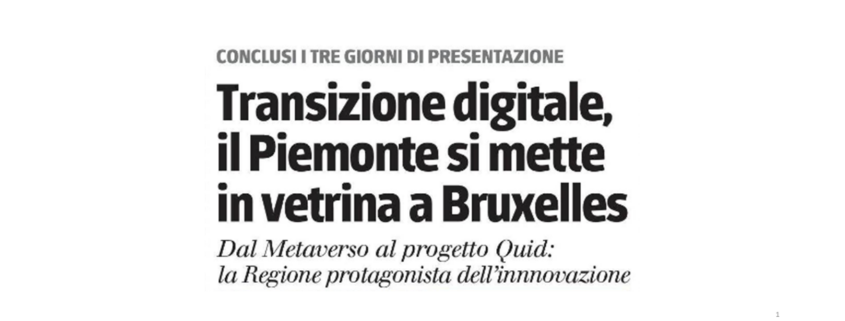 Transizione Digitale, il Piemonte si mette in vetrina a Bruxelles – Giornale del Piemonte