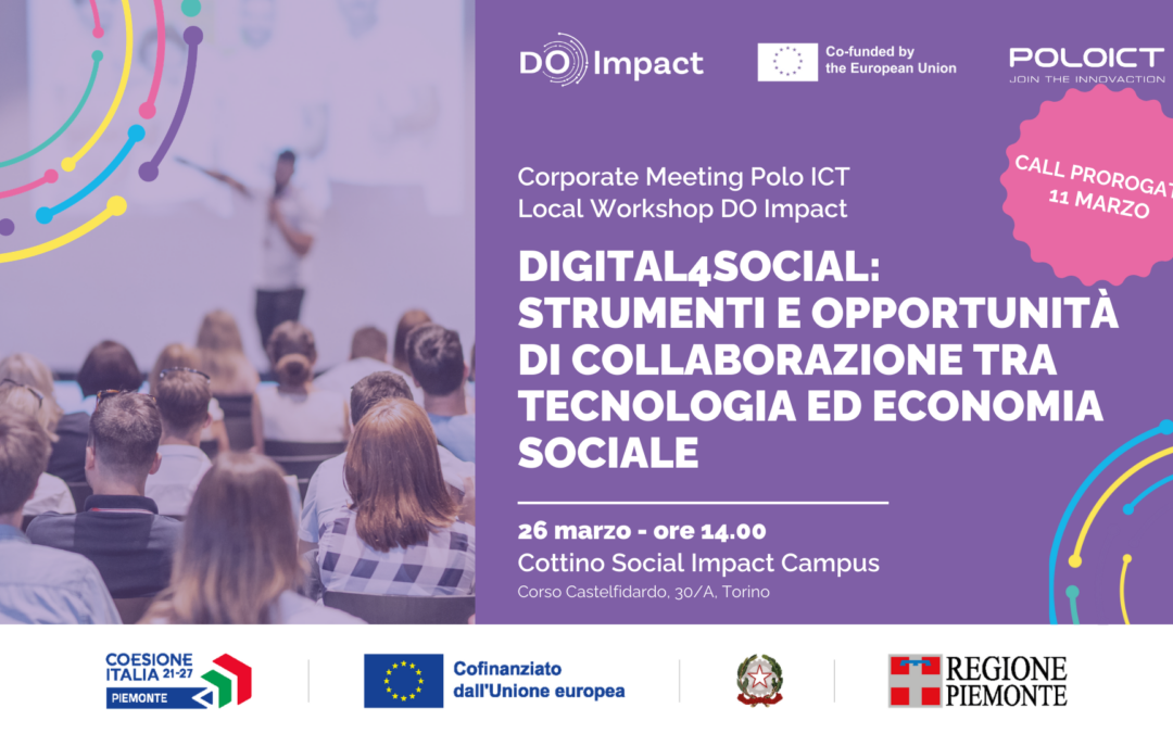 Digital4Social: tecnologia ed economia sociale si incontrano a Torino il 26 marzo