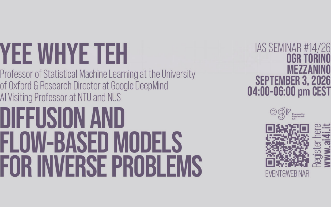 Generative AI e modelli di diffusione: a Torino il seminario con Yee Whye Teh 3 settembre