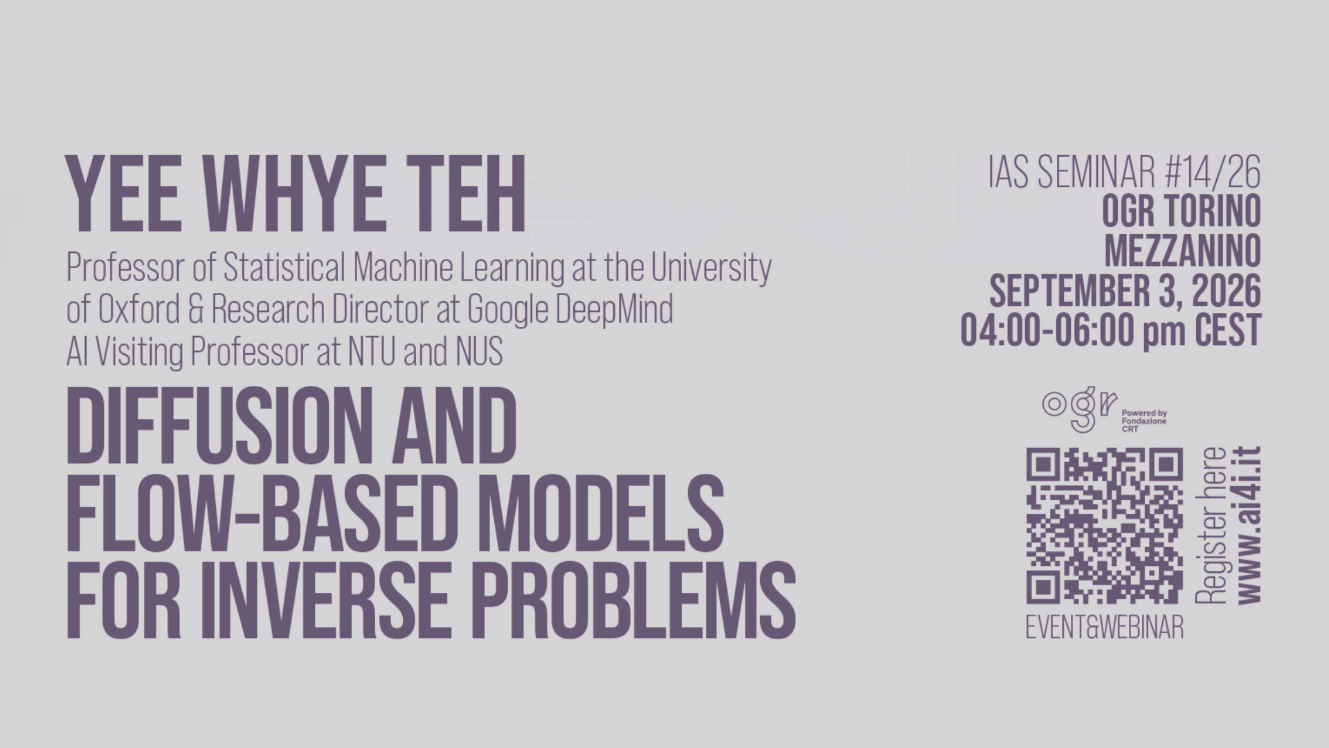 Generative AI e modelli di diffusione: a Torino il seminario con Yee Whye Teh